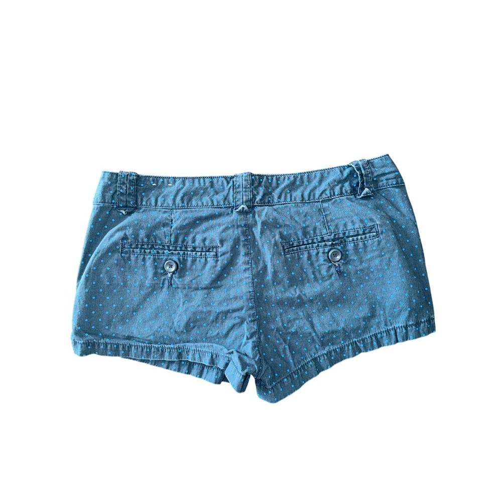 Vintage Aeropostale Womens Blue Polka Dot Y2K Micro Shorts Size 9/10 Teal Cotton